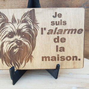 Plaque gravée Yorkshire – Je suis l'alarme de la maison