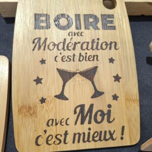 Planche à découper " Boire avec modération "